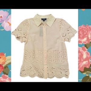 ModCloth eyelet button down shirt